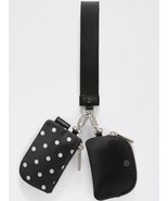 LULULEMON Dual Pouch Wristlet Simple Polka White Black NEW USPS SHIP - $79.10