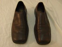 Rockport Brown Leather Upper Manmade Balance Slip On Men&#39;s sz9.5 M Dress Loafers - £25.16 GBP