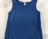 Vintage Underwriters Womens Large Tank Top Blue Silk Relaxed Loose Fit - $23.12
