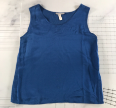 Vintage Underwriters Womens Large Tank Top Blue Silk Relaxed Loose Fit - £18.18 GBP