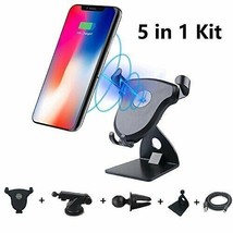 Wireless Car Charger Kit, Fast Car Mount Charger, 5 in 1 Adjustable - £14.89 GBP