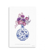 HomeRoots 36 x 24 in. Blue &amp; White Happiness Floral Vase Canvas Wall Art - $198.42