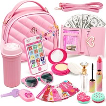 Kids Pretend Play Little Girl Purse Accessories, Princess Toy Cell Phone Fake Ma - £36.37 GBP