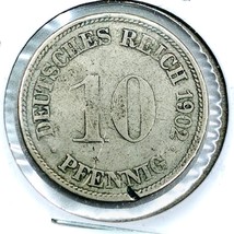 1902 G German Empire 10 Pfennig Coin - €2,58 EUR