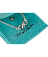 Tiffany &amp; Co. Sterling Silver Infinity Pendant w/ Double Chain Box + Pouch - $572.73 CAD