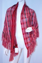 MISSONI Italy KNIT Fringe SHAWL Wool COVER Throw SCARF - £194.66 GBP