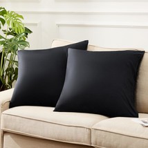 Bedsure Euro Throw Pillow Covers 2 - Black Cooling Pillow - £16.88 GBP