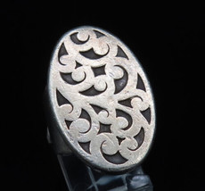 LOIS HILL 25 Silver - Vintage Fancy Carved Scroll Saddle Ring Sz 7.5 - R... - $139.45
