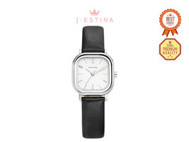 [J.ESTINA] AMICO Leather Watch (JWM1LE2BF203WHBK0) Korean Brand - $188.00