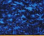Cotton Stars Starry Sky Galaxy Gold Metallic Navy Fabric Print by Yard D... - $13.95