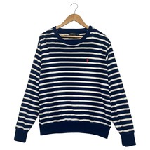 New Polo Ralph Lauren Sweater Mens Large Striped Terrycloth Crewneck Pul... - $69.29