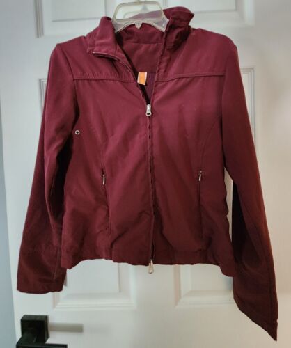 Primary image for Lucy Maroon Active Windbreaker Jacket Double Zipper Size XS