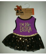New Pup Crew Pet Dog Halloween Costume Ruffle Dress &quot;I&#39;m So Extra&quot; Blk/P... - $471.03 MXN