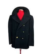 Us Navy Wool Pea Coat Gold Buttons 82 Vtg 36R Overcoat Military Missing 2 Button - £50.45 GBP
