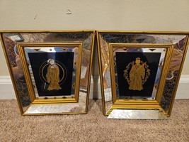 Windsor Chicago Wall Mirror Art Japan Set of 2 Vintage  - $56.06 CAD