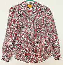 Ruby Rd. blouse size 12 P women button close gathered back, long sleeves - $10.09
