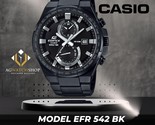 CASIO EDIFICE Men&#39;s Black Tone Stainless Steel Analog Quartz watch EFR 5... - $116.55