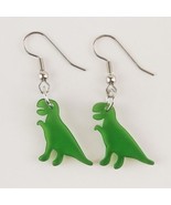 Dinosaur Earrings T-Rex Green Dangle Earrings Casual Fashion Jewelry - £5.49 GBP