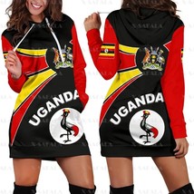 Love Uganda Country Flag New Harajuku Novelty 3D Print Autumn Hoodies Dress Wome - £85.84 GBP