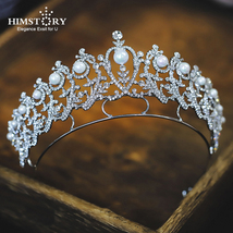 Vintage Baroque  Tiaras Crown Wedding Hair Accessories Bridal Crystal  Queen Pri - £37.28 GBP