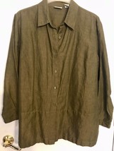 Crossroads Moss Green Jacket ~ Button-Down/Hip Length/Long Sleeves ~ Size Large - £17.40 GBP
