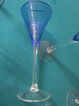 2 MARTINI BLUE dark and lighter CRYSTAL GLASSES  HANDMADE IN POLAND  - $94.05