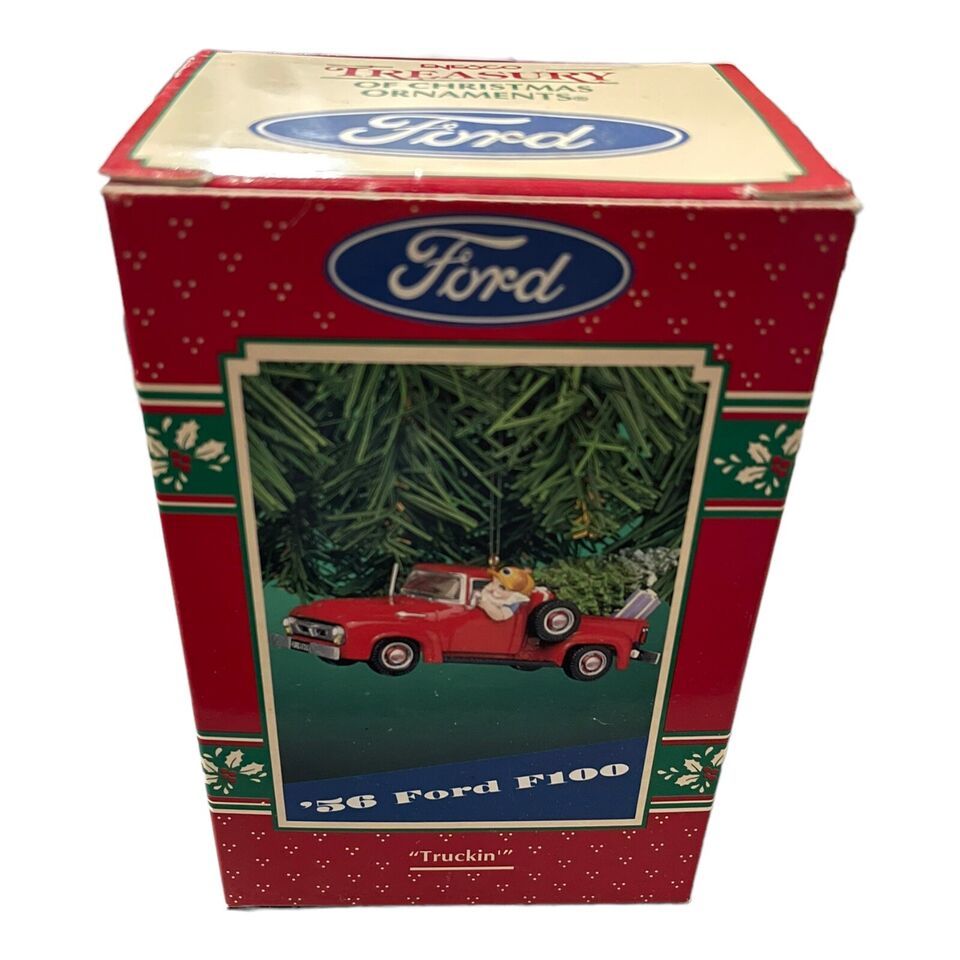 Enesco '56 Ford F100 Truckin Santa Christmas Ornament in Box Limited Edition - $12.07