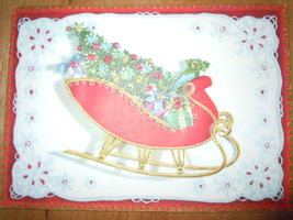 Vintage Greetings Christmas Sleigh With Tree Coronation Greeting Card Un... - £4.69 GBP