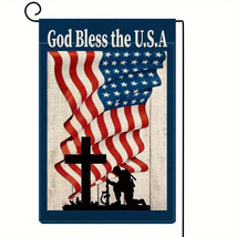 New God Bless The Usa Garden Flag 12&quot;X18&quot; Welcome Hanging - $5.93