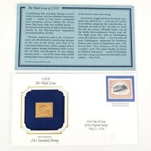 22 kt Gold Collection of U.S. Classic Stamps 1918 Inverted Jenny Air Mai... - $21.90
