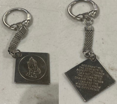 Serenity Prayer Praying Hands Keychain Key Chain Silver In Color - $10.68