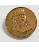 Benjamin Franklin Medal Franklin Mint Collector&#39;s Society 1980  1 5/8th&quot;  - £7.97 GBP