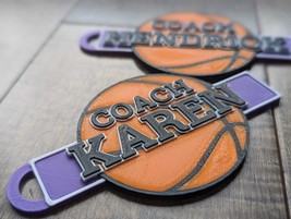 Personalized Basketball Name Tag Keychain  - Rep Team With 3D Printed Name Tag - £12.81 GBP
