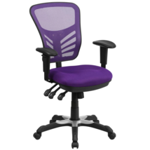 Mid-Back Purple Mesh Multifunction Executive Swivel Ergonomic Office Chair with  - £156.89 GBP