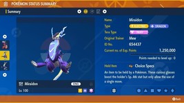 Timid 6IV EV Trained Level 100 Miraidon Pokemon Scarlet/Violet - £2.19 GBP