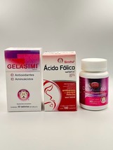 3 Pack GELASIMI Antioxidante y Aminoácidos + SIMICOLAGENO Oral + ACIDO F... - £29.62 GBP