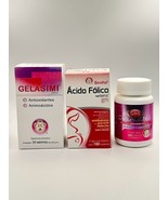 3 Pack GELASIMI Antioxidante y Aminoácidos + SIMICOLAGENO Oral + ACIDO F... - £30.65 GBP