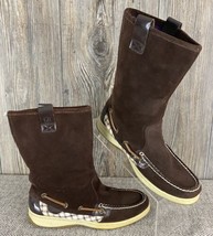 Sperry Boots Women&#39;s Size 6 Brown Suede Leather Mid-Calf Slip-On Fashion... - $27.71
