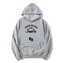 From Santa Sweatshirt Christmas Pregnancy Announcement Hoodie Winter Clothes Wom - £59.41 GBP