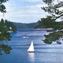 Lake Arrowhead Vintage Postcard 1956 Sailboat - $14.35