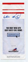 Southwest Airlines Ticket Jacket The Only web Site Our Fares Call Home 2002 - £14.24 GBP