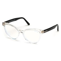 TOM FORD FT5639-B 026 Shiny Crystal With Black 54mm Eyeglasses New Authentic - £111.32 GBP