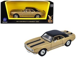 1967 Chevrolet Camaro Z-28 Gold with Black Stripes and Black Top 1/43 Diecast Mo - £21.20 GBP