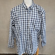 C.E. Schmidt Men&#39;s Button Down Shirt Size XXL Blue Plaid Long Sleeve - $11.63