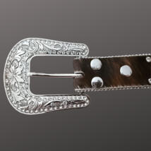 Nocona Western Women's Belt Hair On Cowhide Leather Rhinestones N3483602 Large image 2