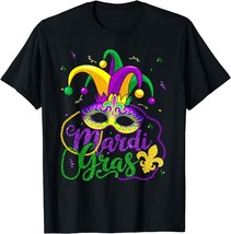 Mardi Gras Shirts For Women Men Beads Mask Feathers Hat T-Shirt - $15.34+