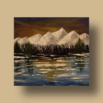 Snow Mountain Original Painting, 18X20&quot;, Landscape Acrylic on Canvas Boa... - £199.83 GBP
