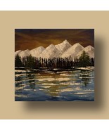 Snow Mountain Original Painting, 18X20&quot;, Landscape Acrylic on Canvas Boa... - £198.11 GBP