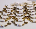 Lot of 22 Liberty Brass & Porcelain Drawer Pulls