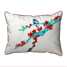Betsy Drake Red Buds &amp; Bird Extra Large Pillow 20 X 24 - £54.48 GBP